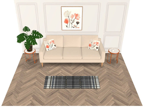 Black Reins and Snaffle Bits Plaid Runner Rug - Shimmer Rug