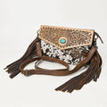 ADBG1484 American Darling Cowhide Hand-Tooled Envelop Bag | Fringe Crossbody Purse