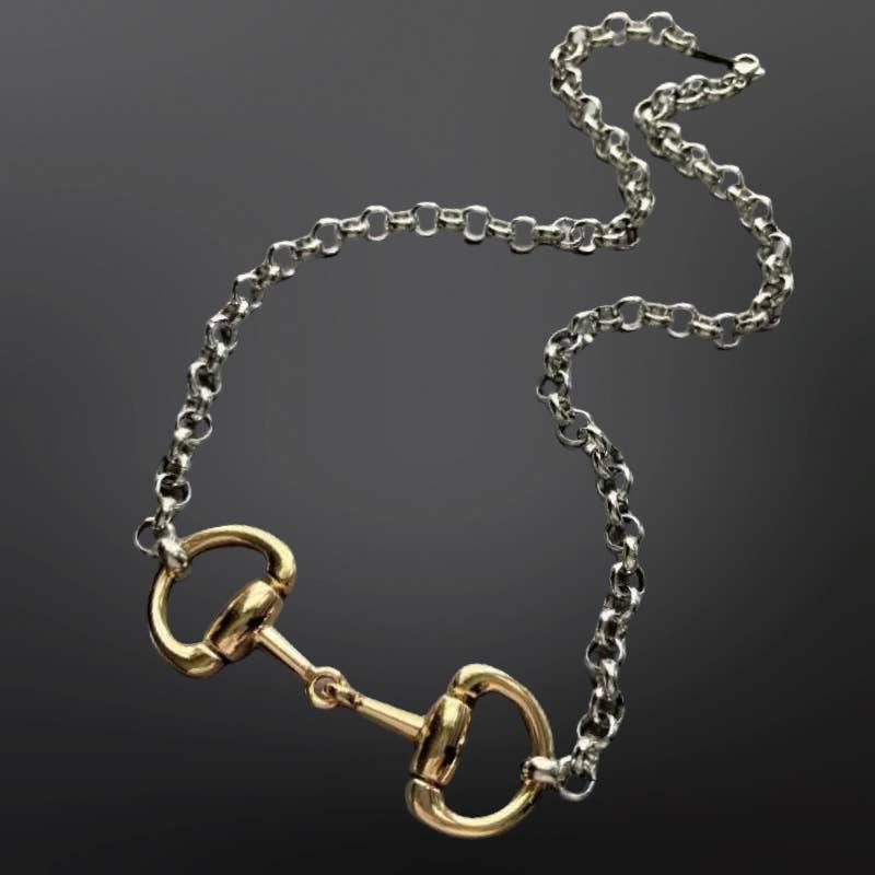 Stainless Steel Snaffle Bit Western Equestrian Necklace