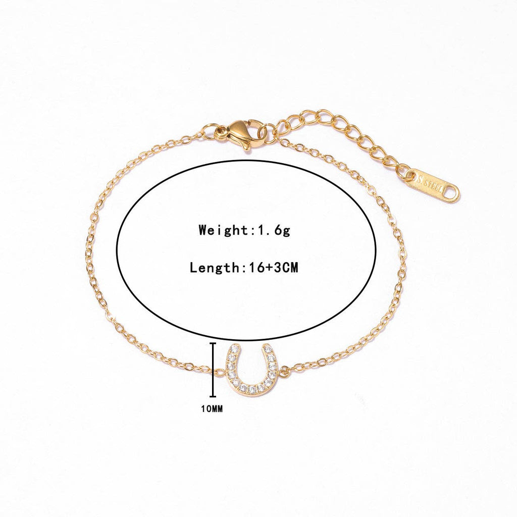 Horseshoe Sparkle Charm Bracelet