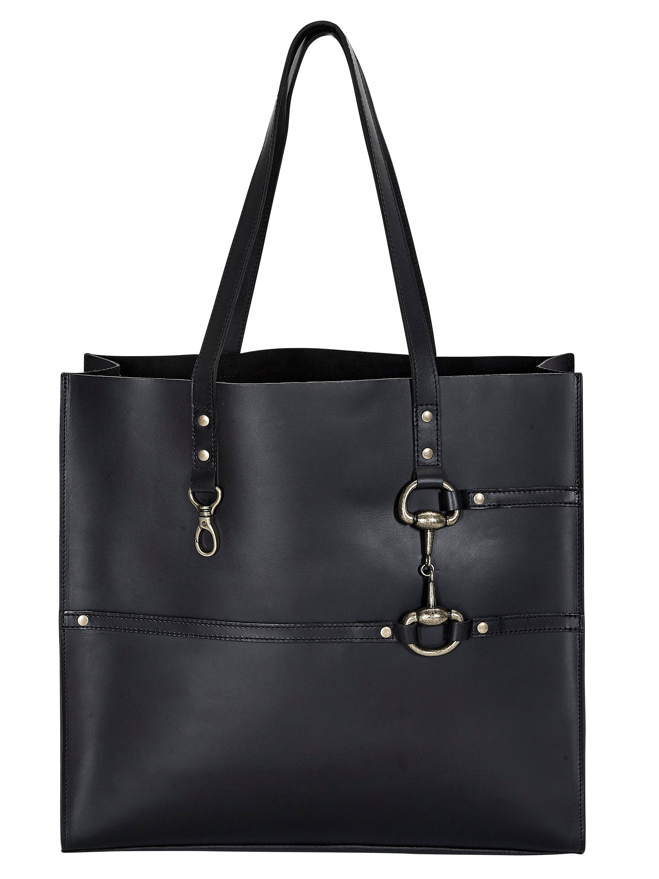 AWST Int'l Snaffle Bit Leather Tote Bag