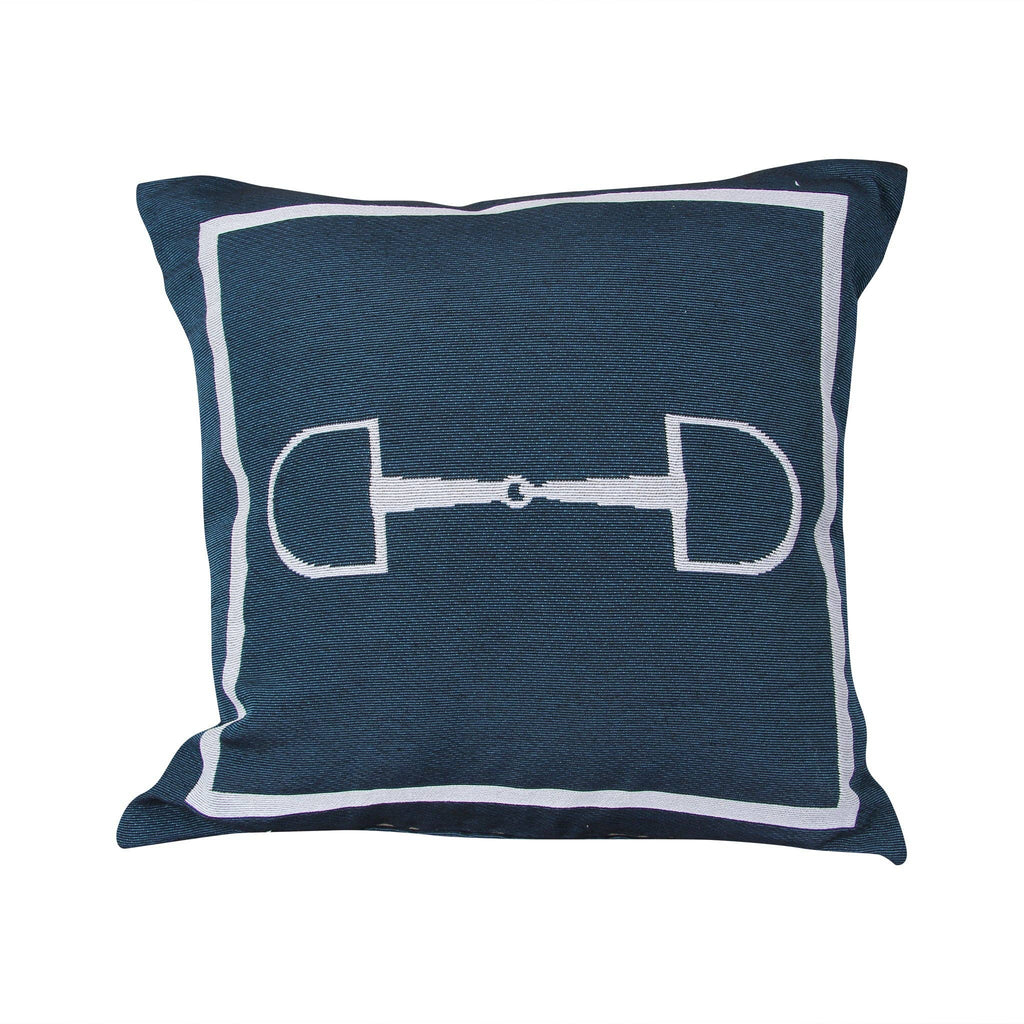 Navy Horse Bit Pillow