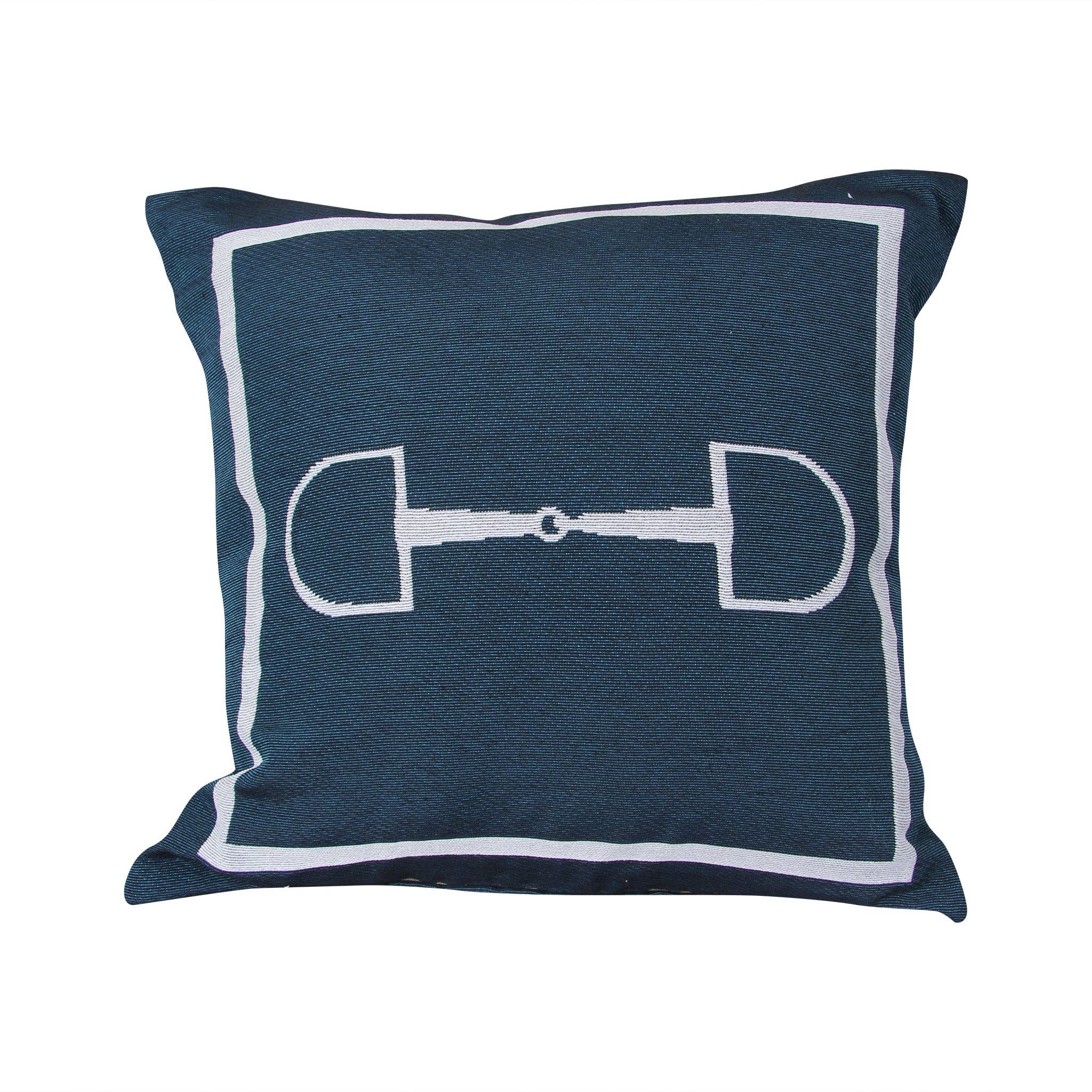 Navy Horse Bit Pillow