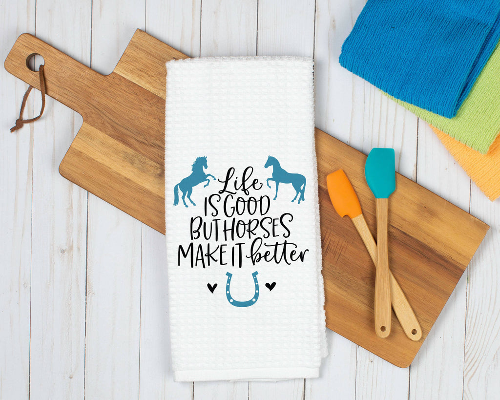 Horses Make it Better Kitchen Towel, Horses Home Decor