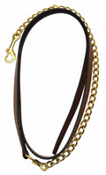 Henri de Rivel Leather Lead with 24" Solid Brass Chain