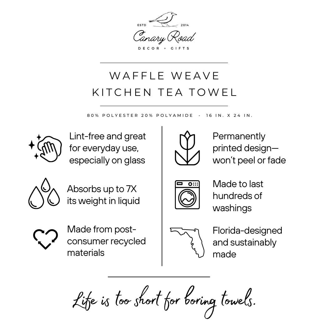 Preppy Cowgirl Western Cowboy Cactus Kitchen Towel Waffle