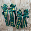 Horse Show Bows - Hunter Green and Tan