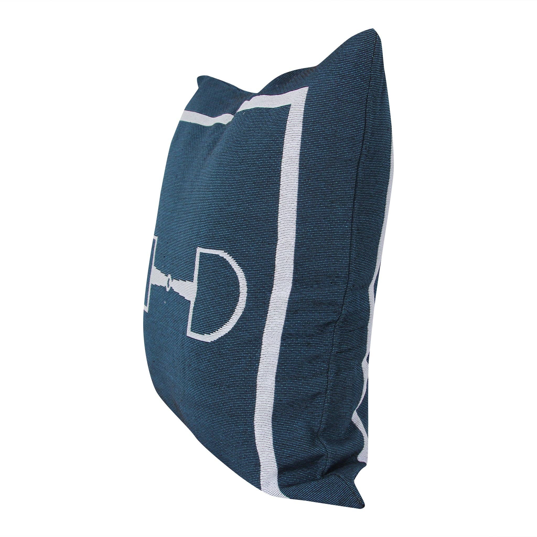 Navy Horse Bit Pillow
