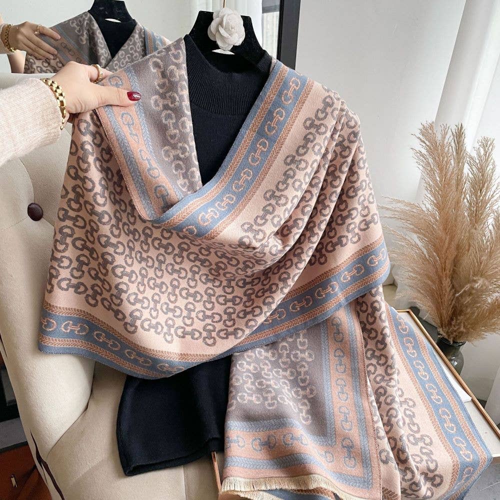 AWST Int'l Snaffle Bit Acrylic Cashmere Scarf