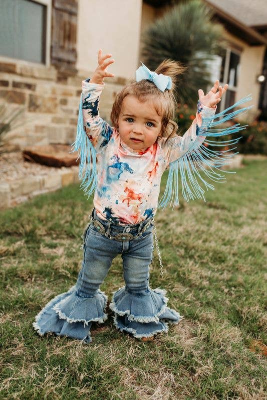 Ruffle Denim Bells Jeans, 0M-5T