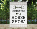 Horse Show Equestrian Garden White Flag RV Outdoor Decor