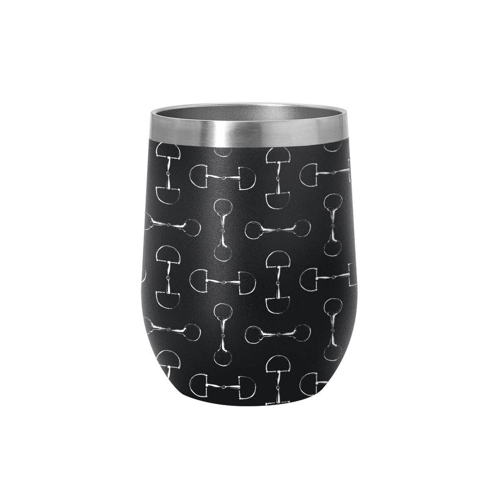 AWST Int'l 12 oz Stainless Steel Wine Tumbler-Lila Vintage Snaffle Bit