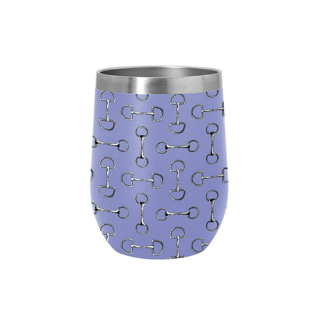 AWST Int'l 12 oz Stainless Steel Wine Tumbler-Lila Vintage Snaffle Bit