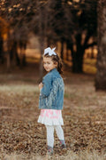 Denim Fringe Jacket Size 6-7