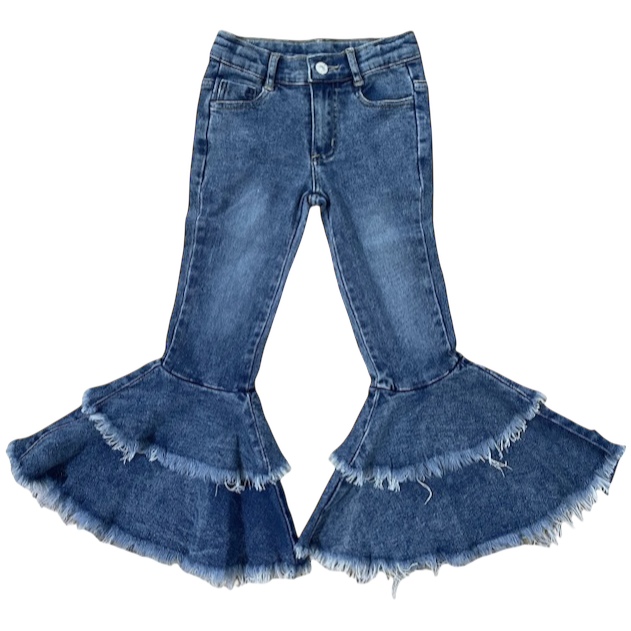 Ruffle Denim Bells Jeans, 0M-5T