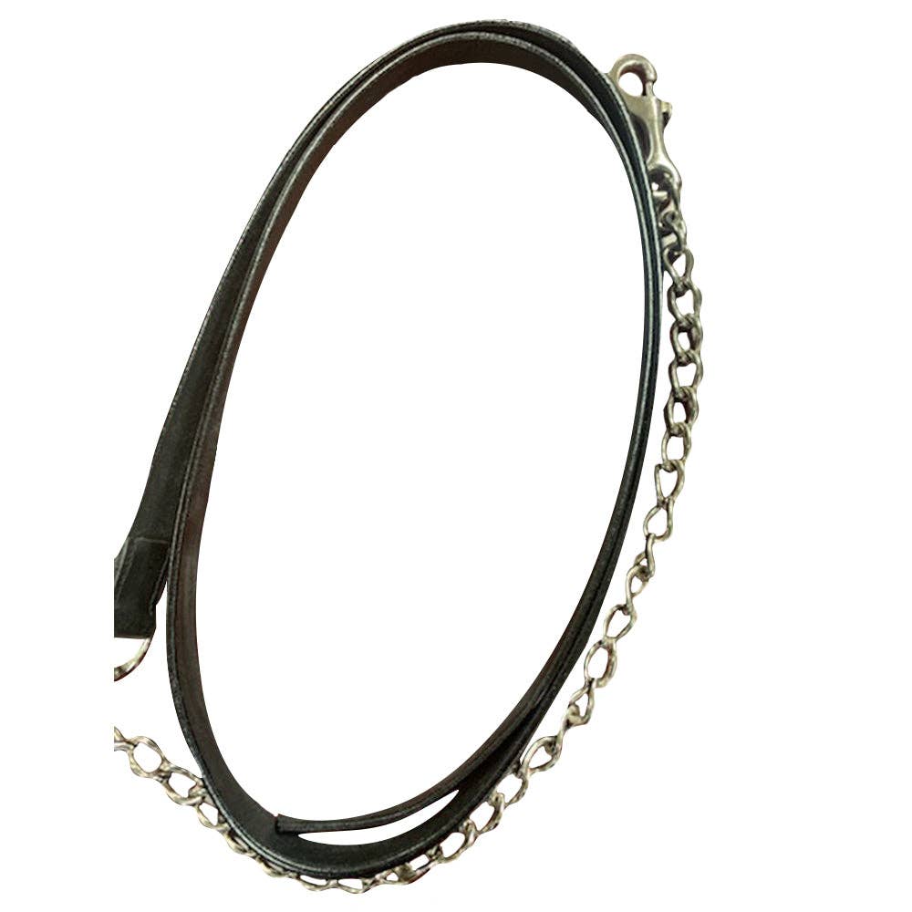Henri de Rivel Leather Lead with 24" Solid Brass Chain