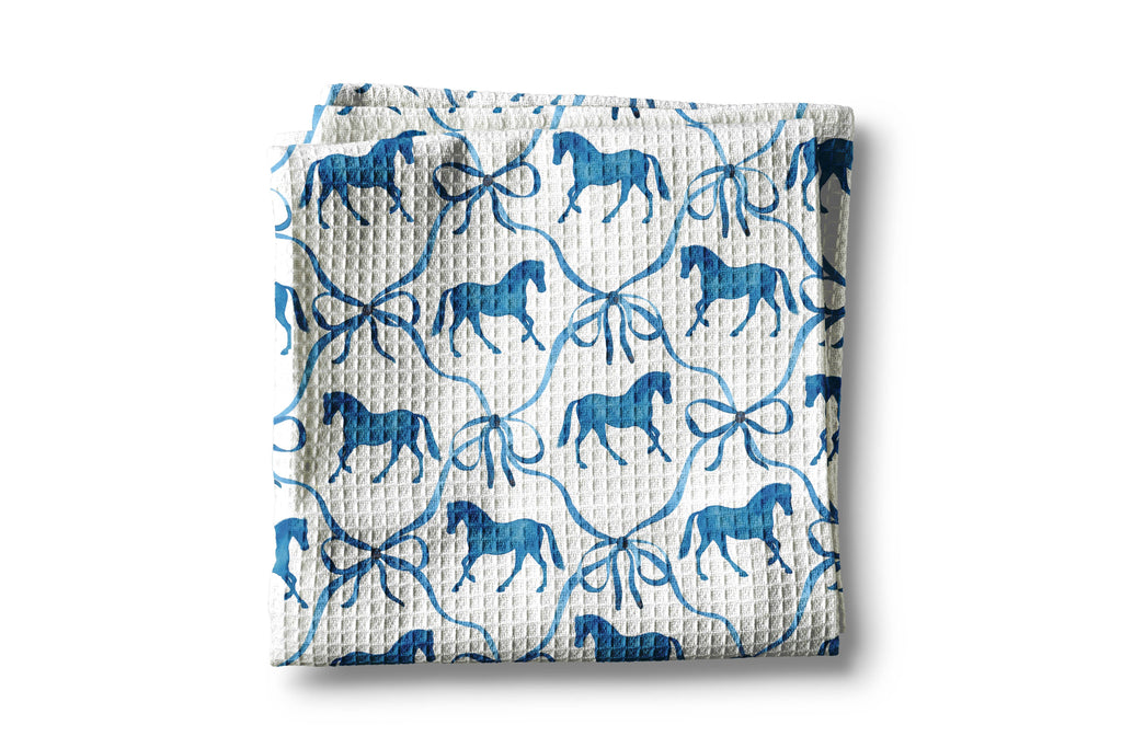 Horse Pony Equestrian Tack Kitchen Towel Waffle Equestrian