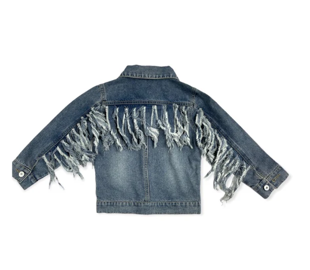 Denim Fringe Jacket Size 6-7